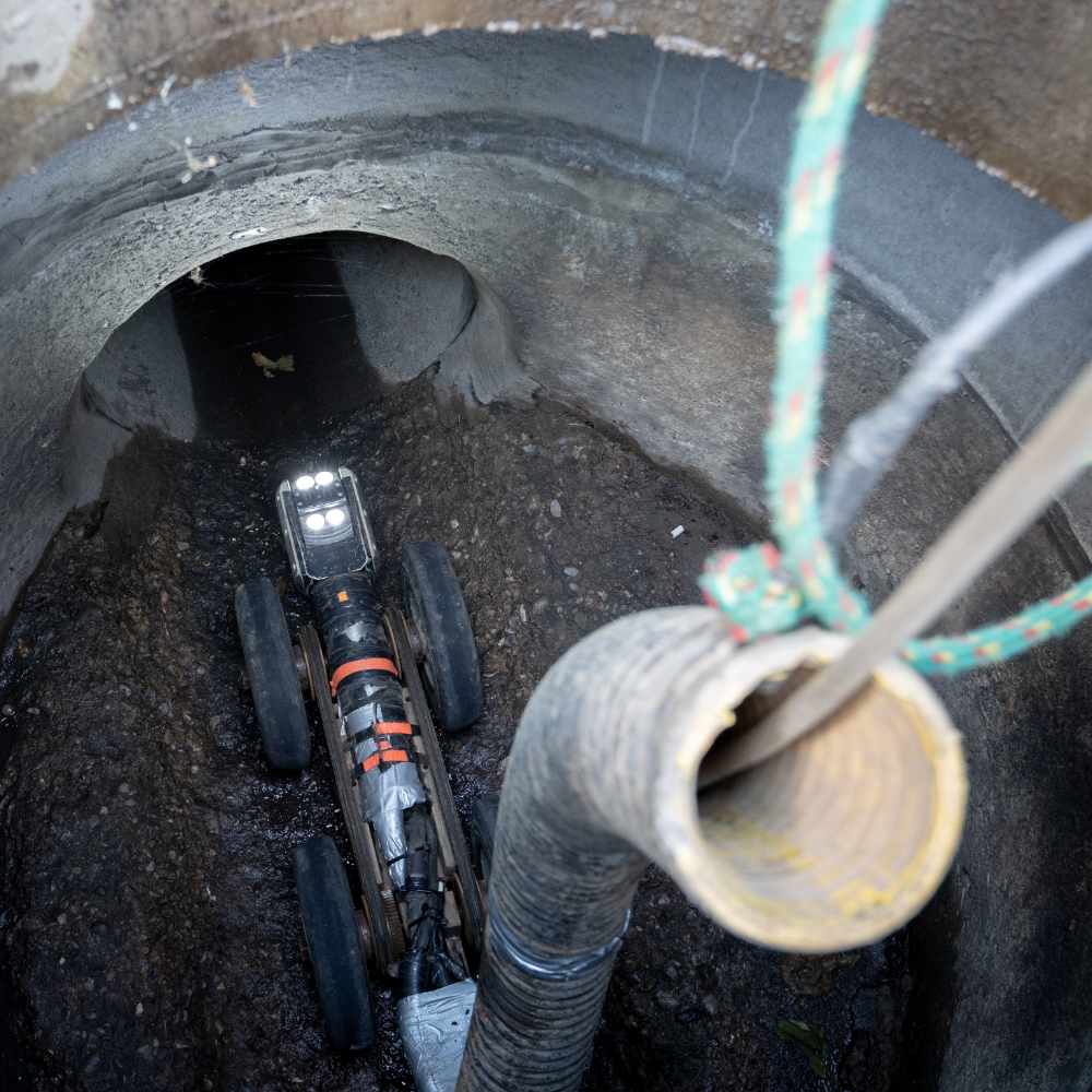 CCTV Robot inside Commercial Sewer Pipe