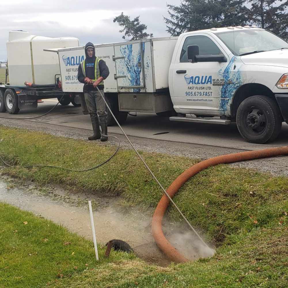 Farming-and-Agriculture-Drain-Maintenance Ensuring Line is clear.