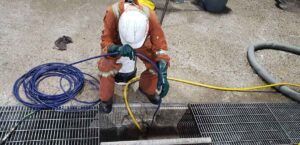 Technician works in facility