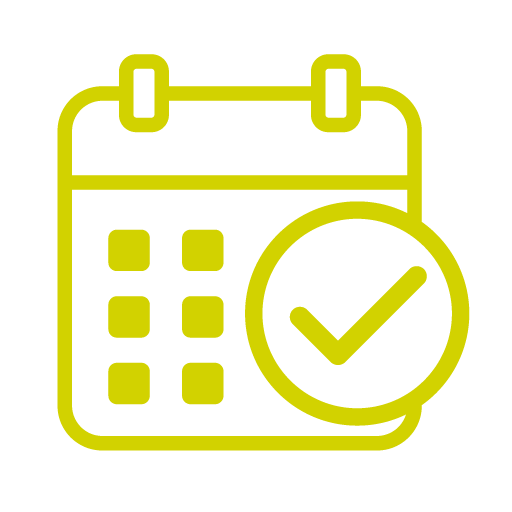 A keyline of a calender with a checkmark