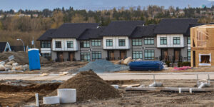 A construction site for townhomes