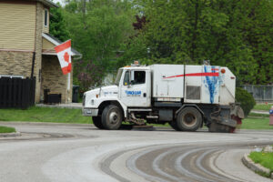 Road sweeping truck