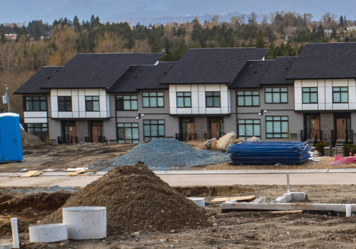A construction site for townhomes