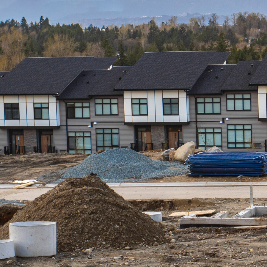 A construction site for townhomes