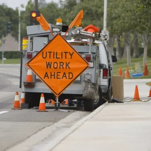 A maintenance truck on a roadway